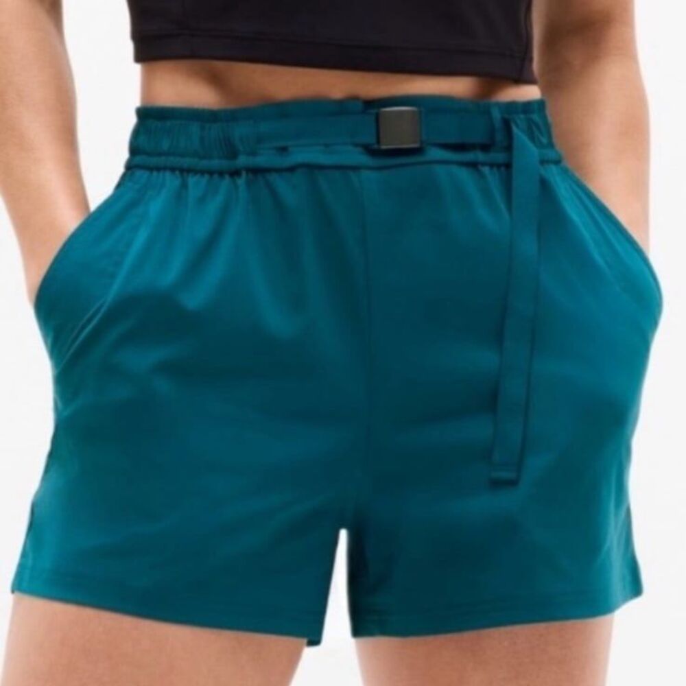 Athleta Teal Highland Belted Utility Shorts XS NWT